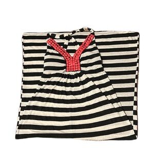 HEART SOUL Stripped, Maxi Dress, charcoal Black/off White, Size Small